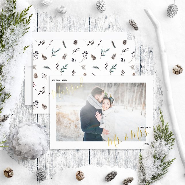 Merry & Married Pinecone Wedding Photo (Creator Uploaded)