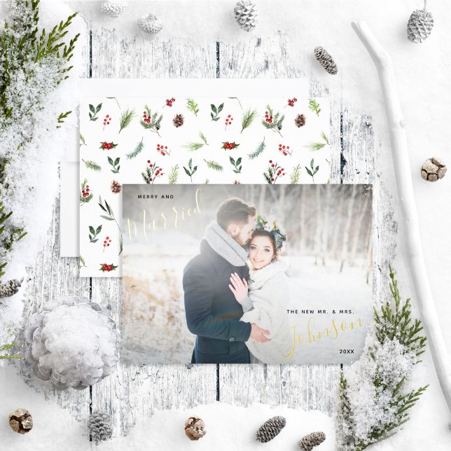 Merry & Married Red Winter Wedding Photo (Creator Uploaded)