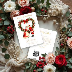 Merry Married Vintage Christmas Heart Wreath TLW26 Save The Date