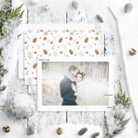 Merry & Married Winter Pine Berry Wedding Photo