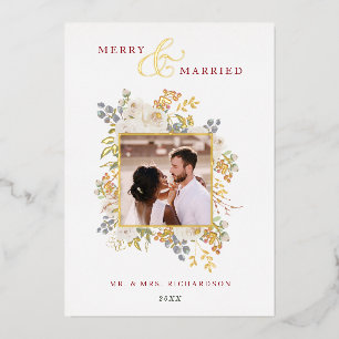 Merry & Married Winter Roses & Berries Photo