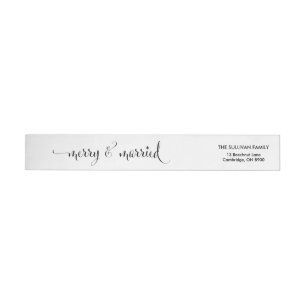 Merry & Married   Wraparound Return Address Label