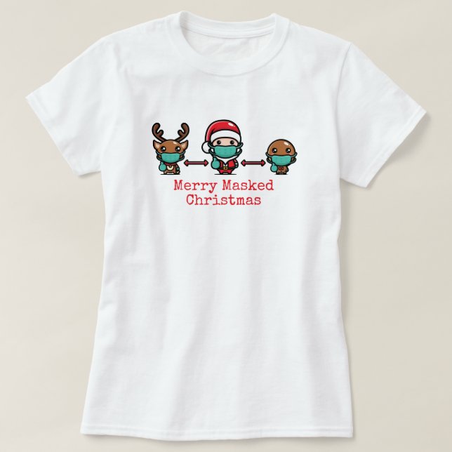 Merry Masked Christmas T-Shirt (Design Front)