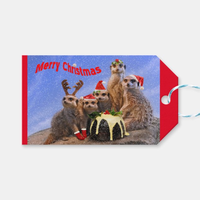 Merry Meerkats Gift Tags (Front (Horizontal))