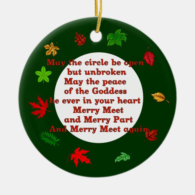 Merry Meet Ceramic Tree Decoration (Front)