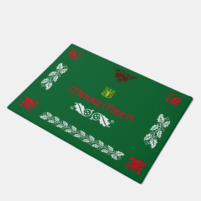 Merry Meet Pagan Yule Seasonal Doormat (Angled)