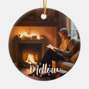 Merry & Mellow, humourous, loving Santa & Dad Them Ceramic Tree Decoration