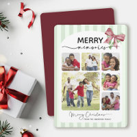 Merry Memories Photo Collage Message Bow Christmas