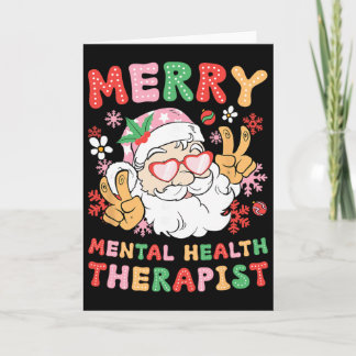 Merry Mental Health Therapist Christmas Xmas Party Card