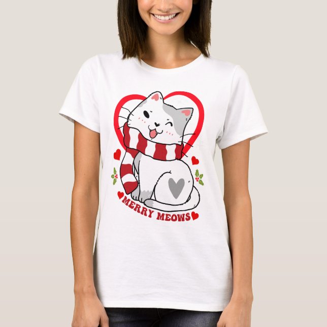 Merry meows T-Shirt (Front)