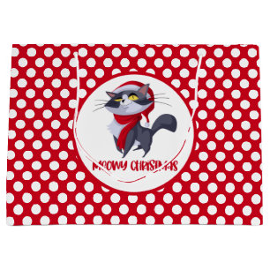 Merry Meowy Christmas Cat Gift Bag