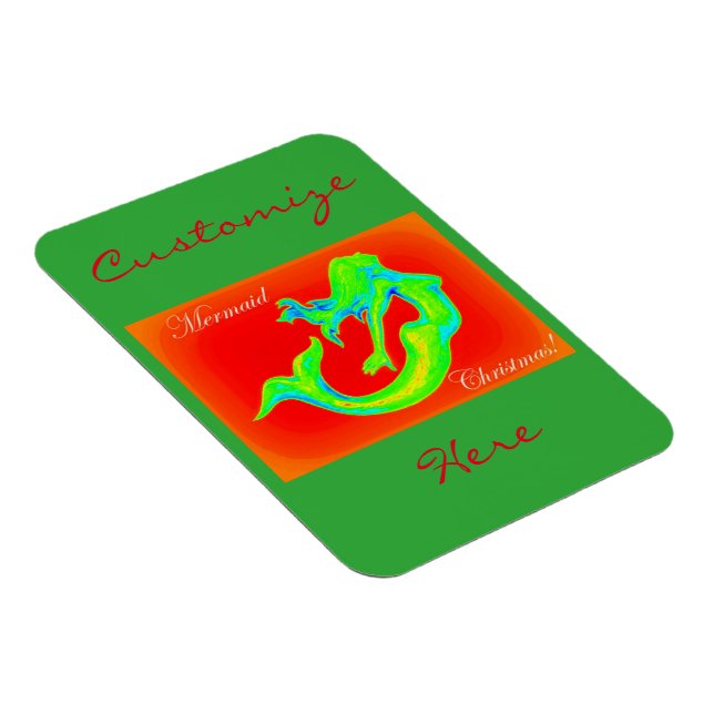 merry mermaid christmas magnet (Right Side)