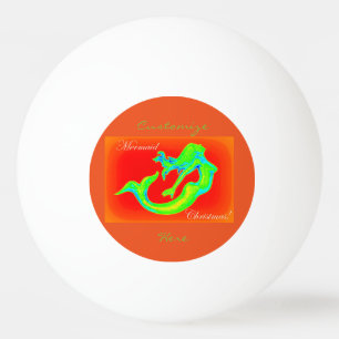 Merry Mermaid Christmas Ping Pong Ball