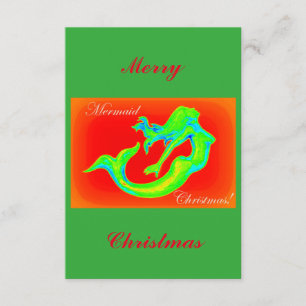 Merry Mermaid Christmas red/green Invitation