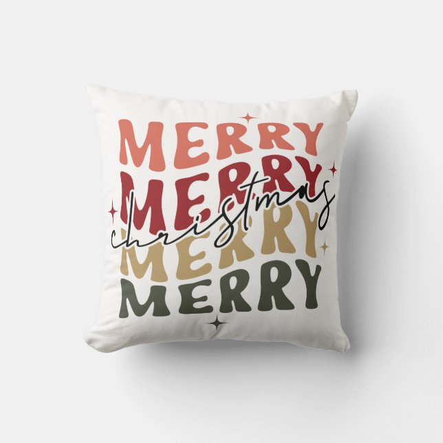Merry Merry Christmas Matching Family Cushion (Front)