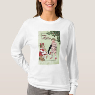 Merry Merry ChristmasKids with Toys by Tree T-Shirt
