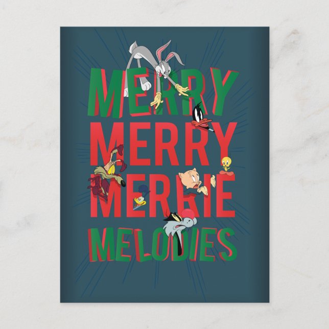 Merry Merry MERRIE MELODIES™ Holiday Postcard (Front)