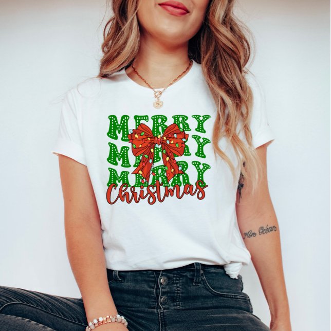 Merry Merry Merry Christmas Coquette  T-Shirt (Creator Uploaded)