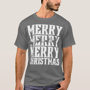 Merry Merry Merry Christmas Santas Sleigh & Flying T-Shirt