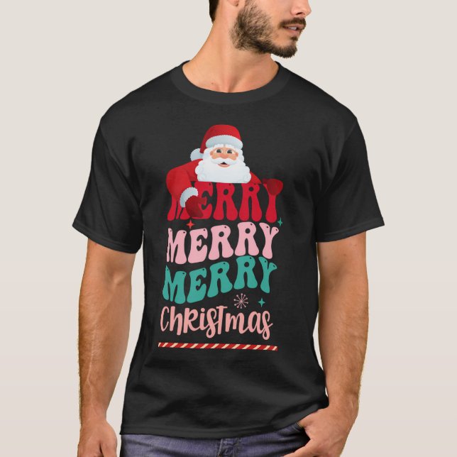Merry Merry Merry Christmas T-Shirt (Front)