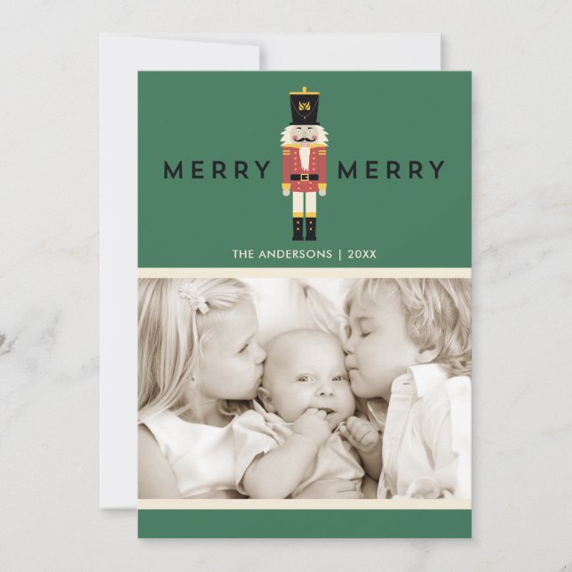 Merry Merry Nutcracker Christmas Holiday Card (Front)