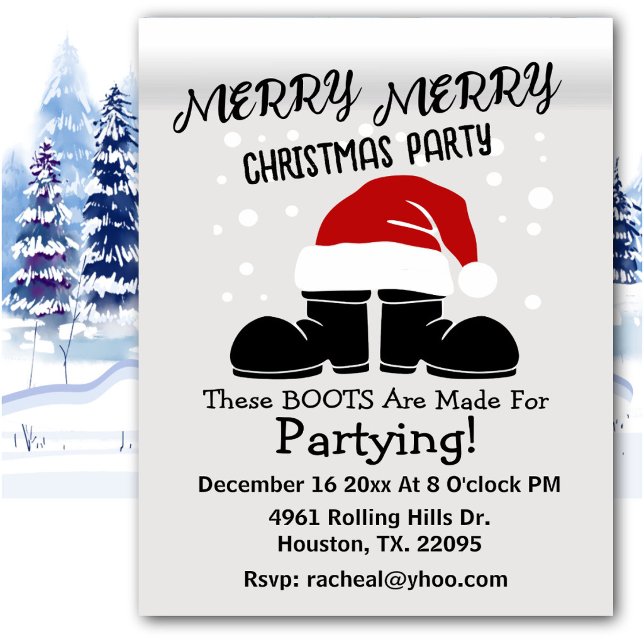 Merry Merry Santa Boots Christmas  Card (Creator Uploaded)