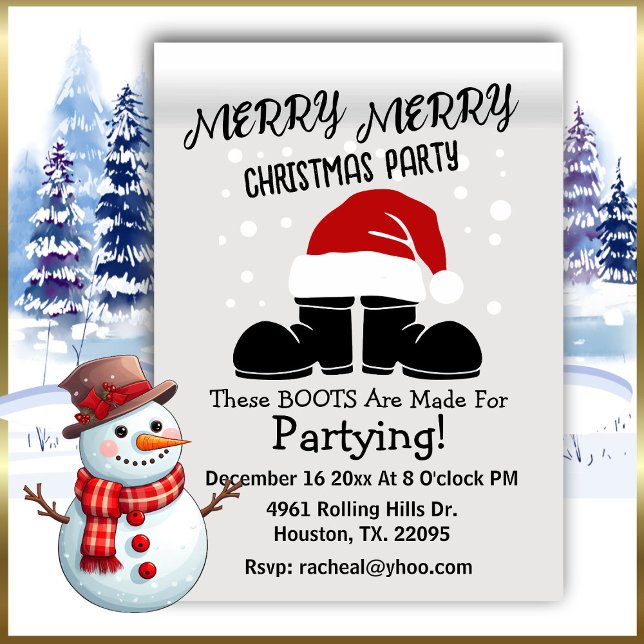 Merry Merry Santa Boots Christmas  Card (Creator Uploaded)