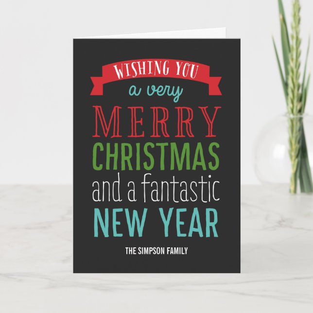 Merry Message Holiday Greeting Card (Front)