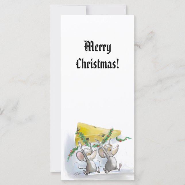 Merry Mice Mic & Mac Holiday Bookmark (Front)