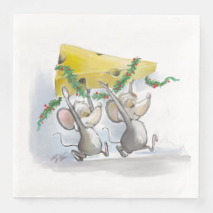 Merry Mice Mic & Mac Holiday Paper Napkin