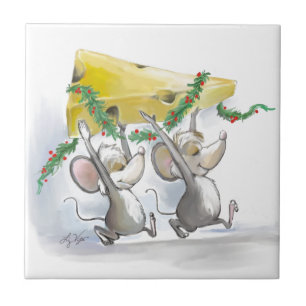 Merry Mice Mic & Mac Holiday Tile