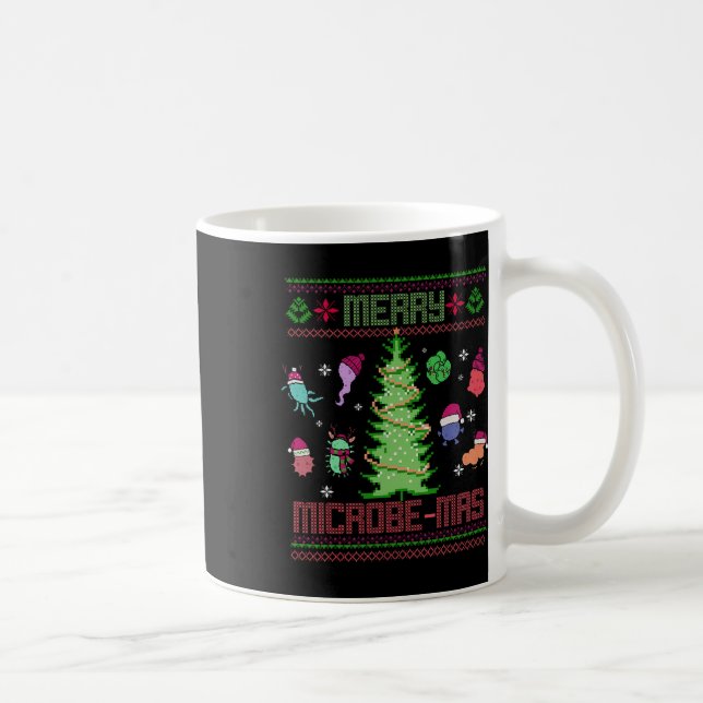 Merry Microbe-mas Microbiology Scientists Christma Coffee Mug (Right)