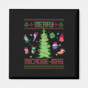 Merry Microbe-mas Microbiology Scientists Christma Magnet