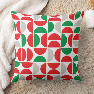 Merry Mid Century Holiday Tiles Cushion