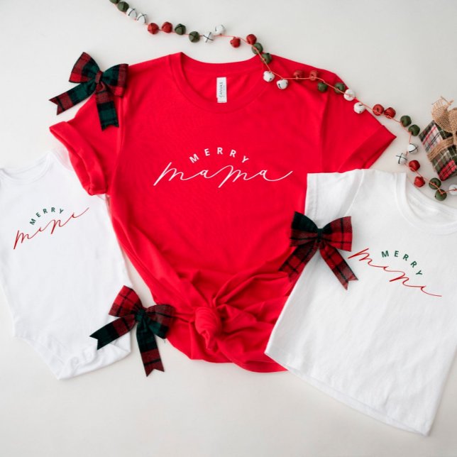 Merry Mini Cute Script Baby Christmas Shirt (Creator Uploaded)