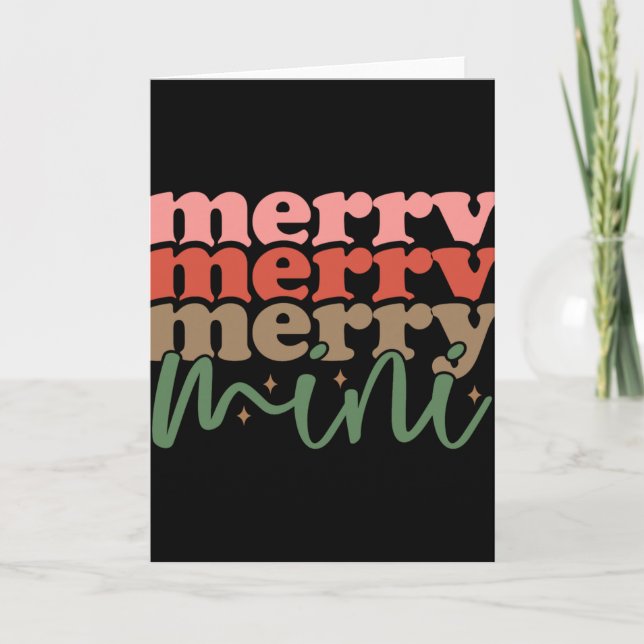 Merry Mini Retro Groovy Christmas Holidays Toddler Card (Front)
