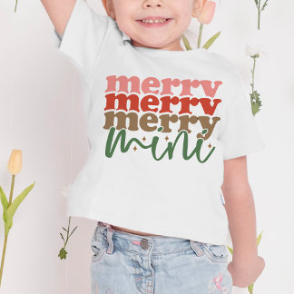 Merry Mini Retro Groovy Christmas Holidays Toddler T-Shirt