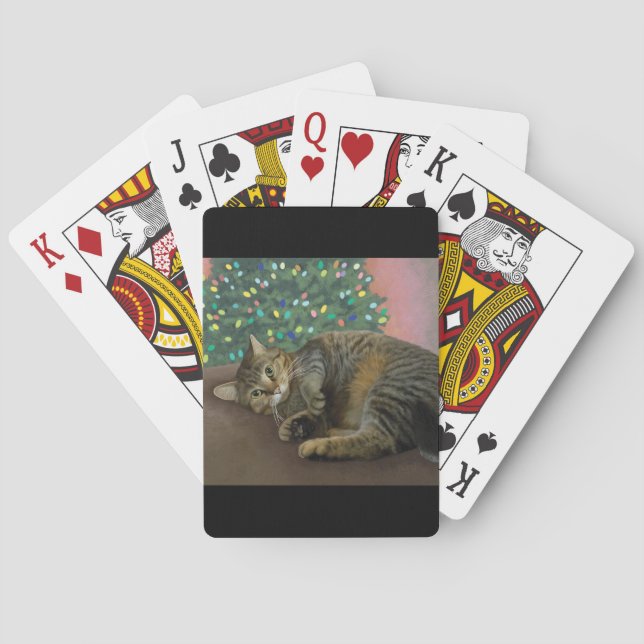 Merry Mischief - Christmas Kitty   Playing Cards (Back)