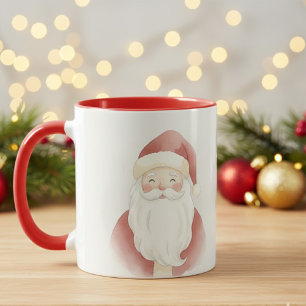 Merry Mist Watercolor Santa Kids Mug Jolly Chris