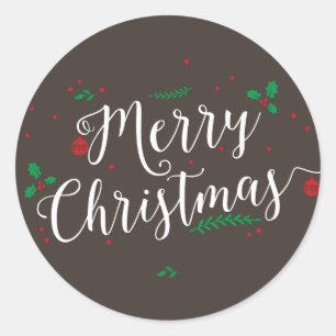 Merry Mistletoe in Bark Christmas Holiday Sticker