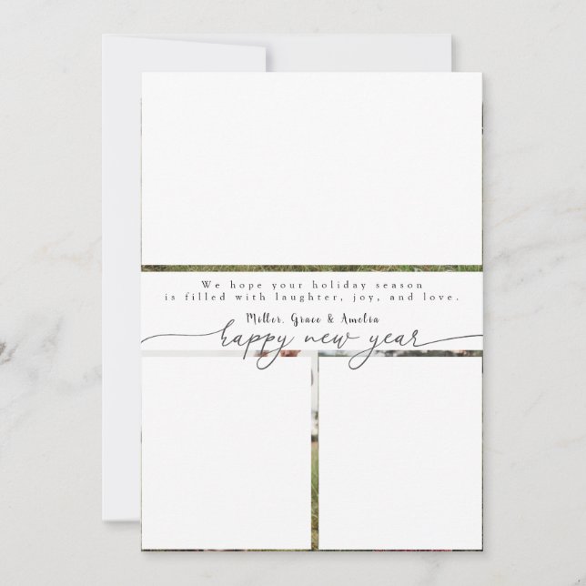 Merry modern calligraphy Christmas 3 Holiday Card (Front)