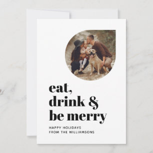 Merry Modern Minimalist Family Photo 2021 Holiday Card