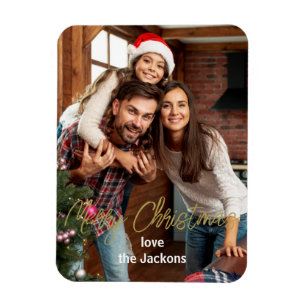 Merry Moments: Personalized Christmas Photo Card Magnet