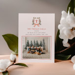 MERRY MONOGRAM Photo Holiday Card<br><div class="desc">MERRY MONOGRAM | Festive watercolor holly,  crest and bow,  holiday photo card.</div>