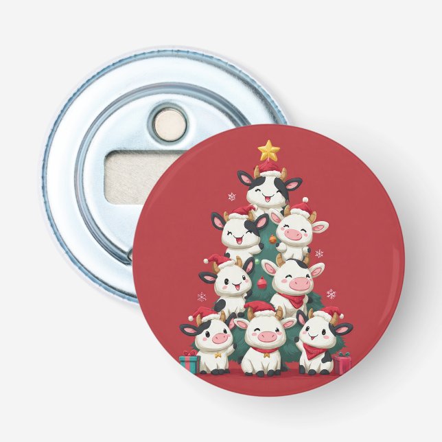 Merry Moo Christmas Bottle Opener (Front)