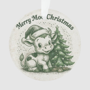 Merry Moo Christmas Ornament
