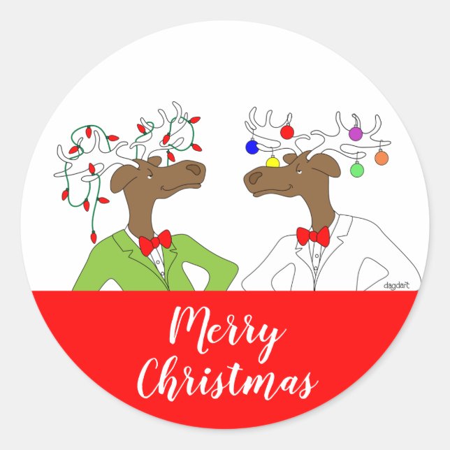 Merry Moose Sticker (Front)