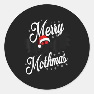 Merry Mothmas Santa Mothman Cute Mothman Christmas Classic Round Sticker