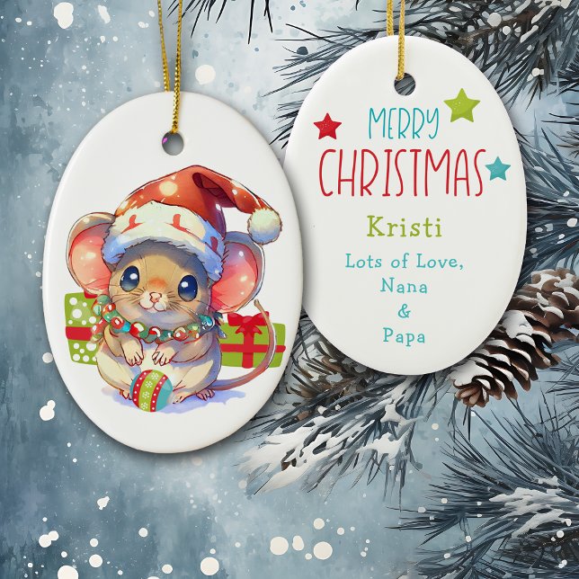Merry Mouse Kids Christmas Ceramic Tree Decoration (Creator Uploaded)