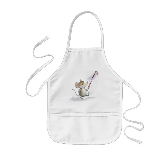 Merry Mouse Moe Holiday Kid's Apron (Front)